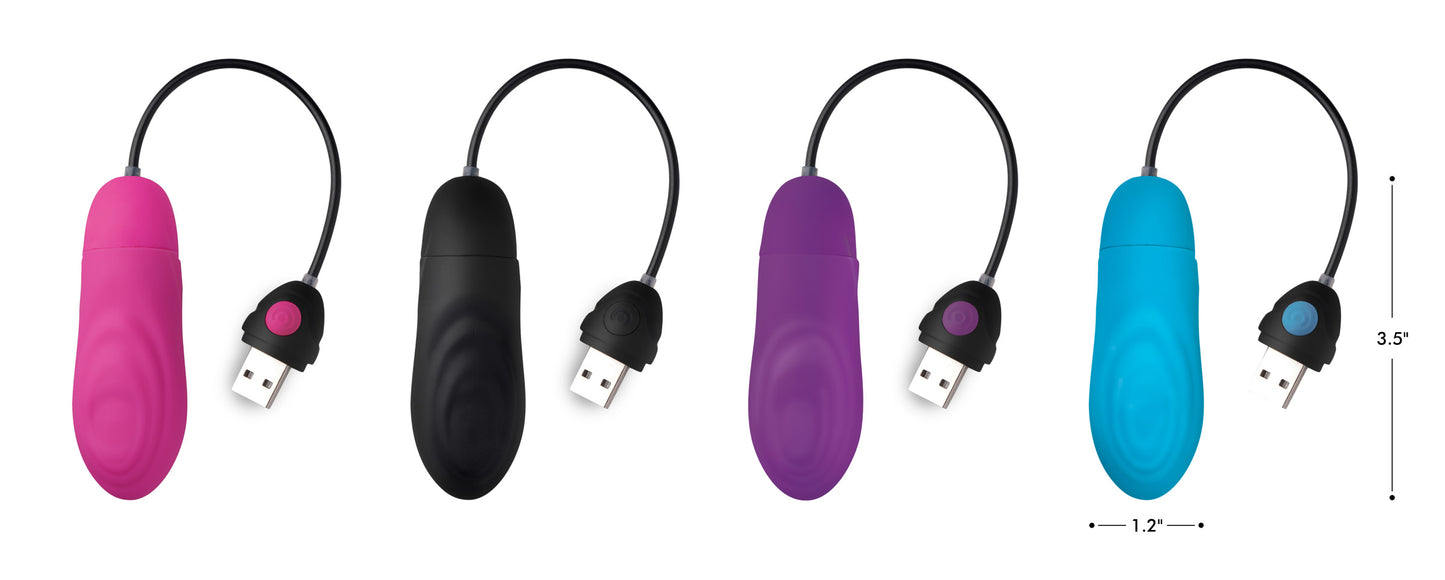 7x Pulsing Rechargeable Silicone Vibrator - Blue