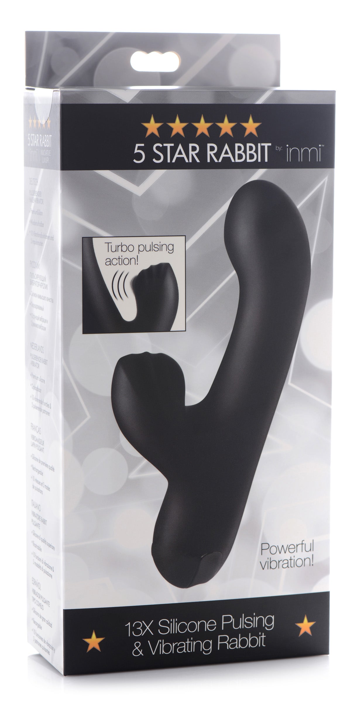 5 Star 13x Silicone Pulsing And Vibrating Rabbit - Black